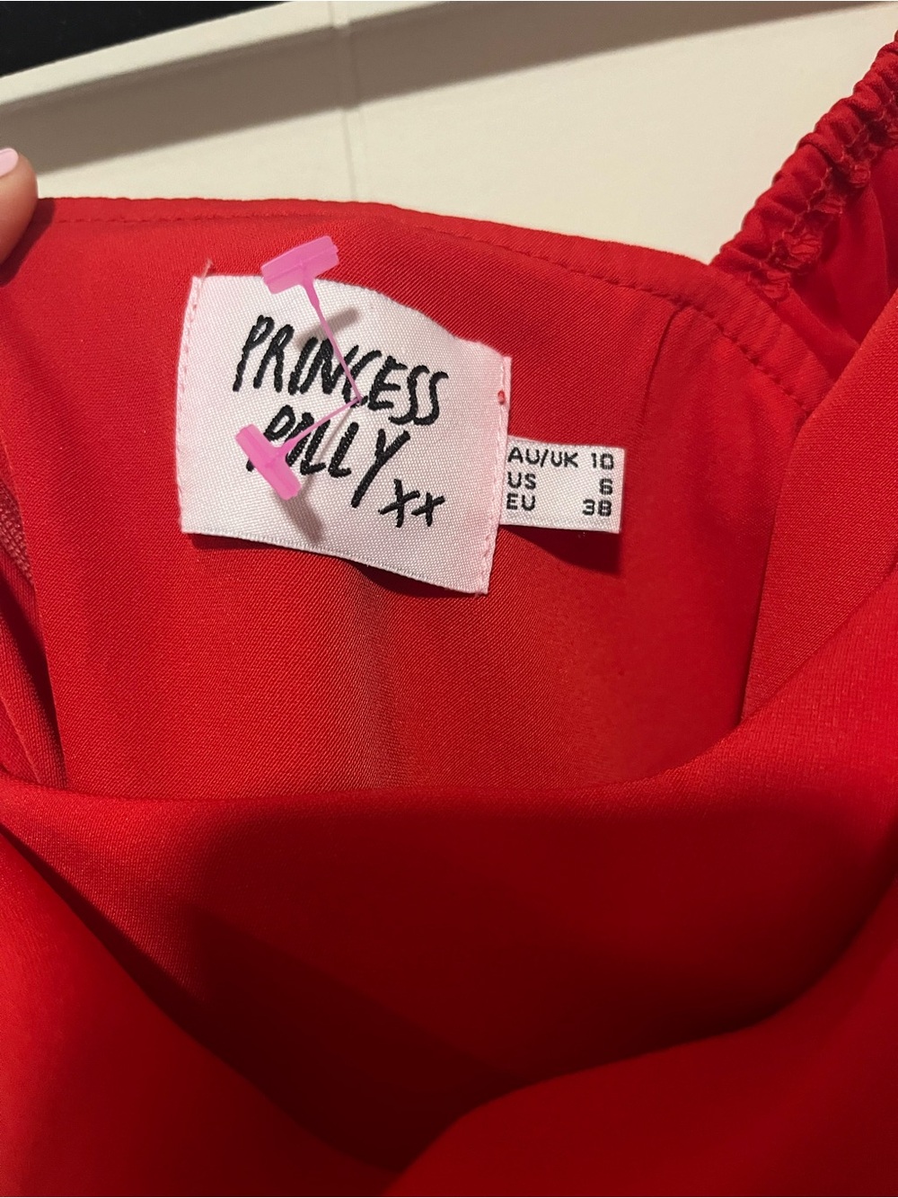 PRINCESS POLLY Size 6 Red Mini dress balloon sleeves Short Dance Formal - Picture 3 of 3